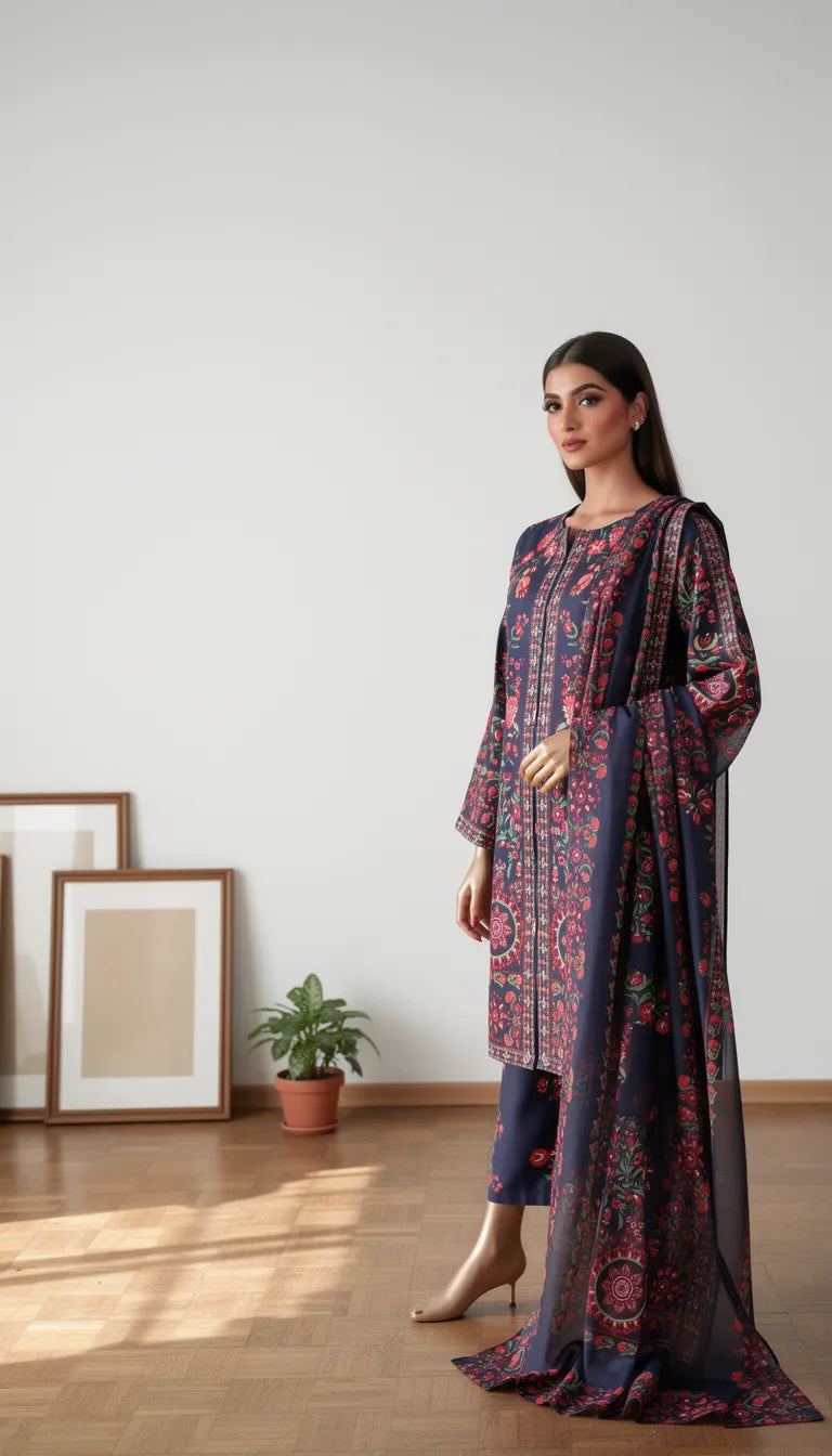 Kaiaat 3 Piece Printed Lawn Suit Unstitched