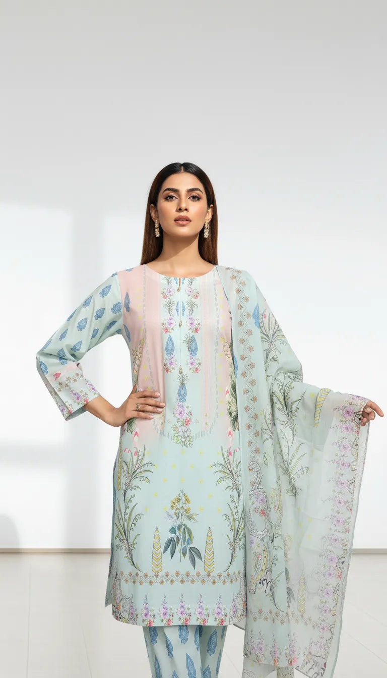 Seriq 3 Piece Printed Lawn Suit Unstitched