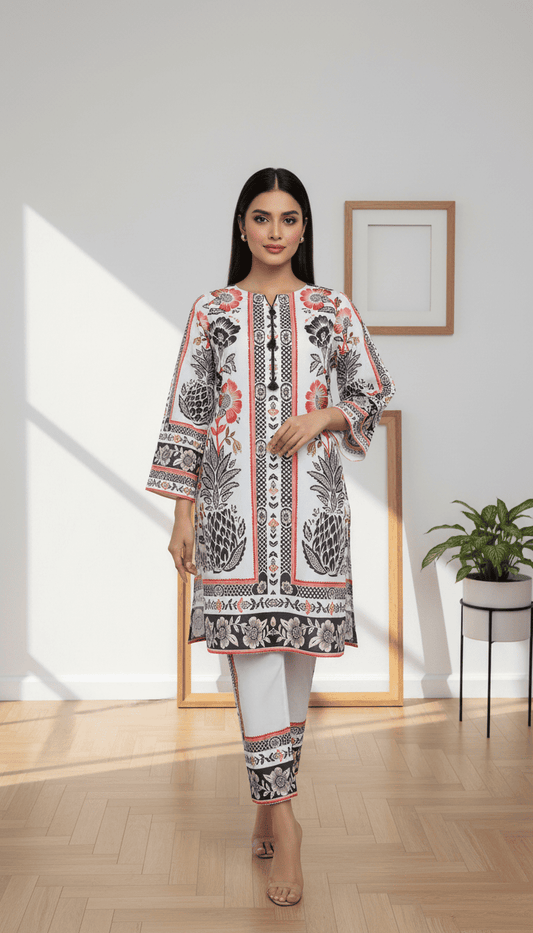 Véya 3 Piece Printed Lawn Suit Unstitched
