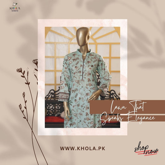 Ladies Lawn Suit Design | Unstitched Printed Lawn Suit With Printed Lawn Dupatta