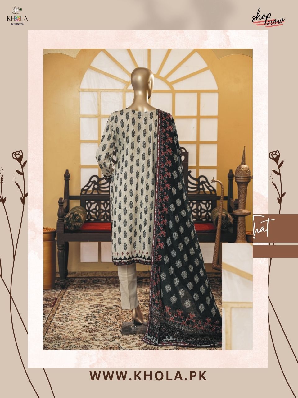 Lawn Suit Design | Unstitched Printed Lawn Suit With Printed Lawn Dupatta