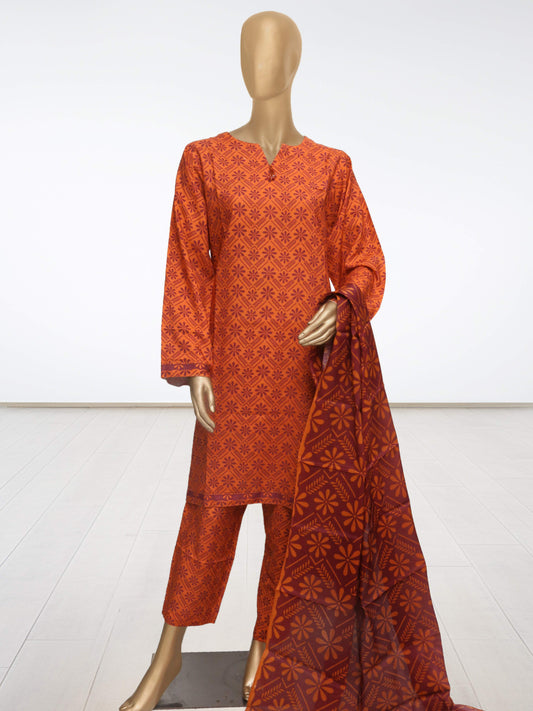 D6 - Raw Silk – 3 Piece Printed Suit