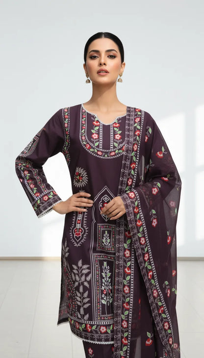 Arinya 3 Piece Printed Lawn Suit Unstitched