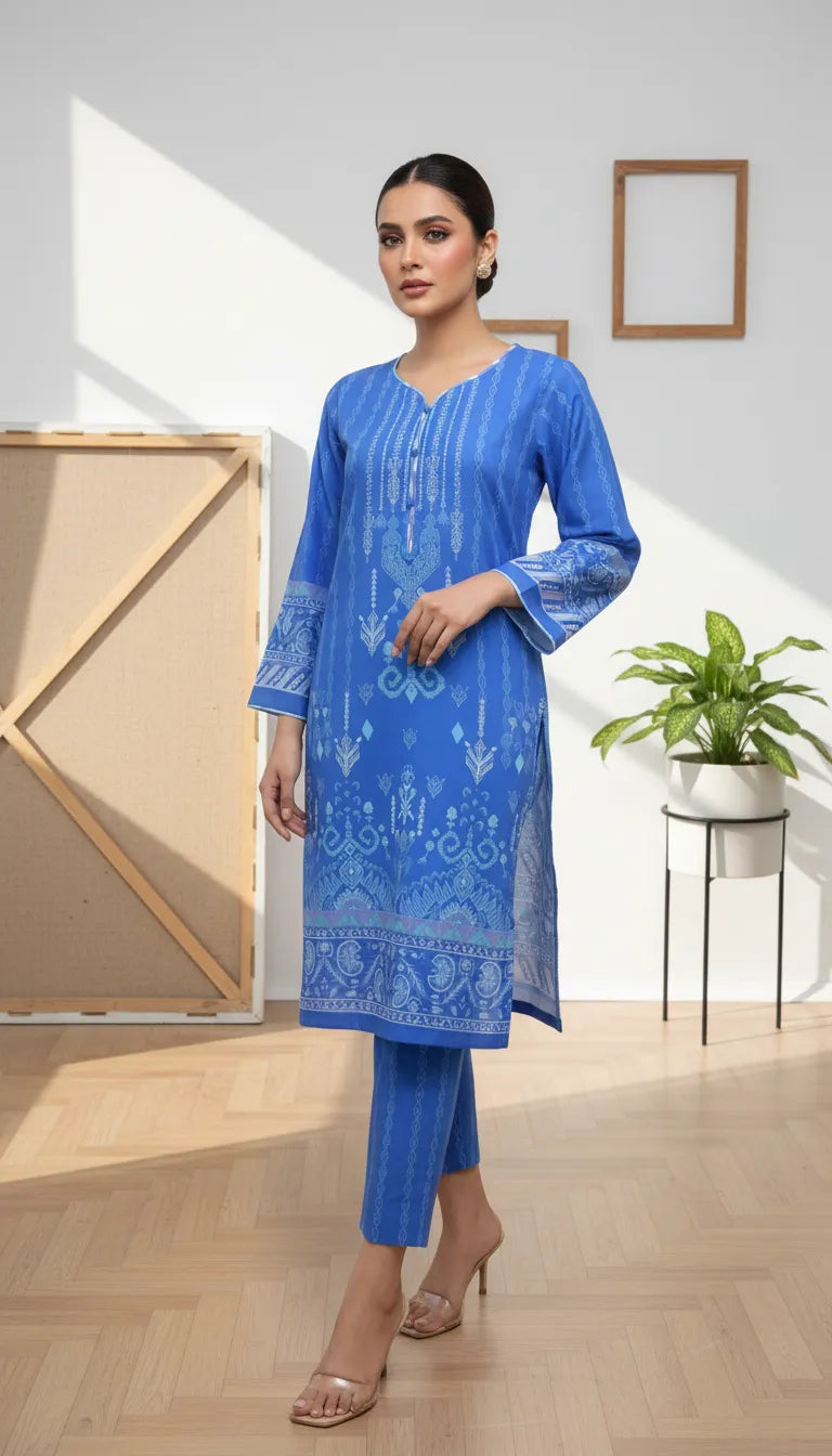Zemira 3 Piece Printed Lawn Suit Unstitched