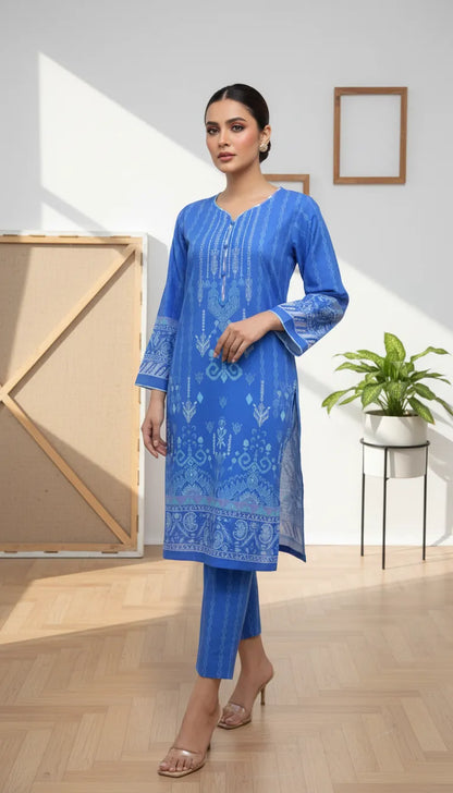 Zemira 3 Piece Printed Lawn Suit Unstitched