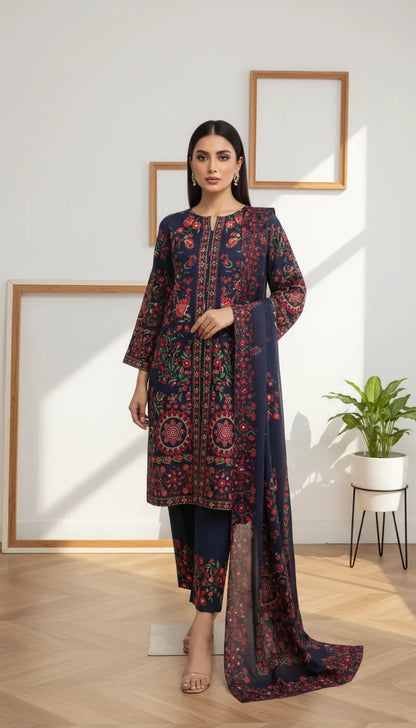 Kaiaat 3 Piece Printed Lawn Suit Unstitched