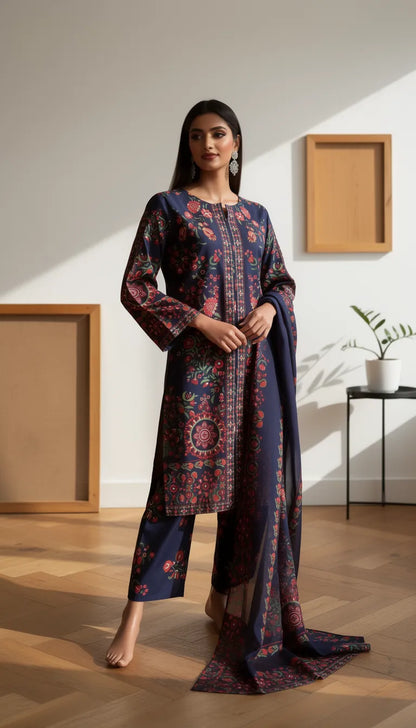 Kaiaat 3 Piece Printed Lawn Suit Unstitched