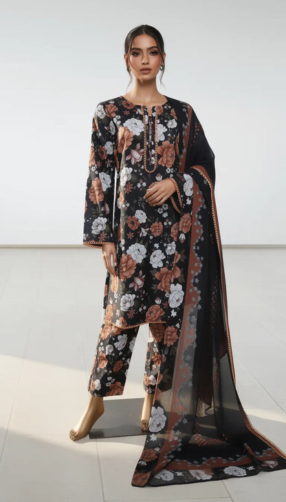 Rova 3 Piece Printed Lawn Suit Unstitched