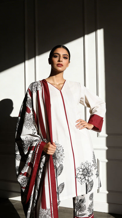 Nysha 3 Piece Printed Lawn Suit Unstitched