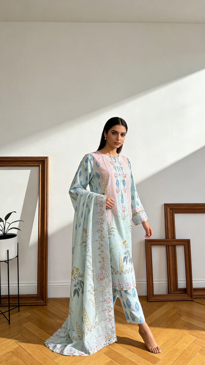 Seriq 3 Piece Printed Lawn Suit Unstitched