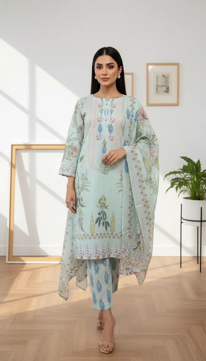 Seriq 3 Piece Printed Lawn Suit Unstitched