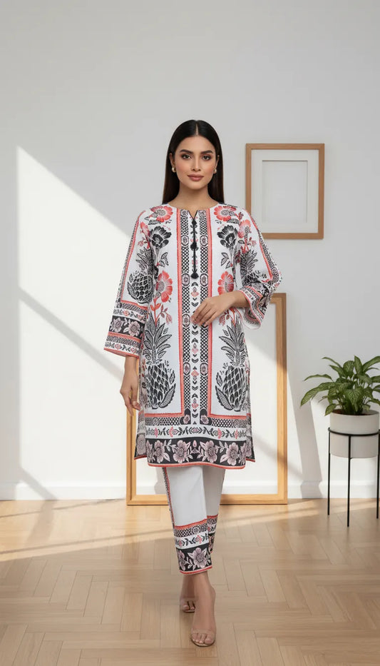 Véya 3 Piece Printed Lawn Suit Unstitched