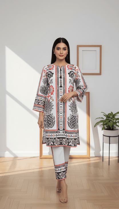 Véya 3 Piece Printed Lawn Suit Unstitched