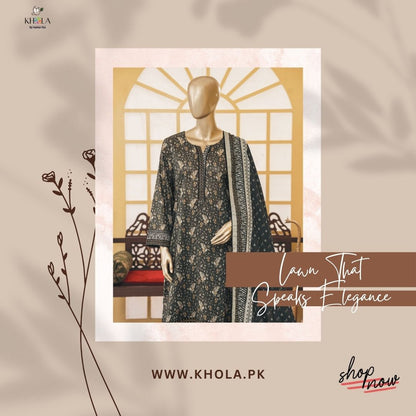 Lawn Pakistani Suits | Unstitched Printed Lawn Suit With Printed Lawn Dupatta
