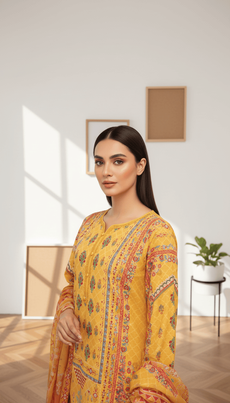 Zyra 3 Piece Printed Lawn Suit Unstitched