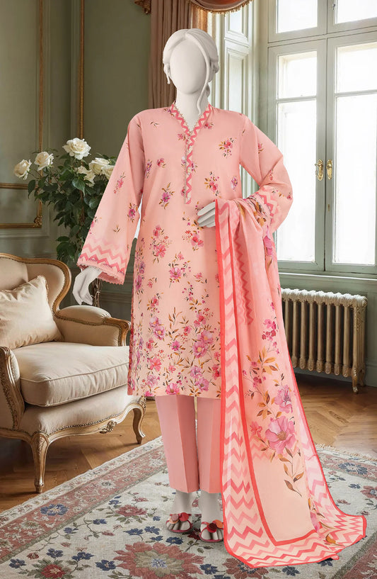 MTJ Latest Summer Lawn 2025 – Unstitched 3PC Printed Lawn Dress for Women