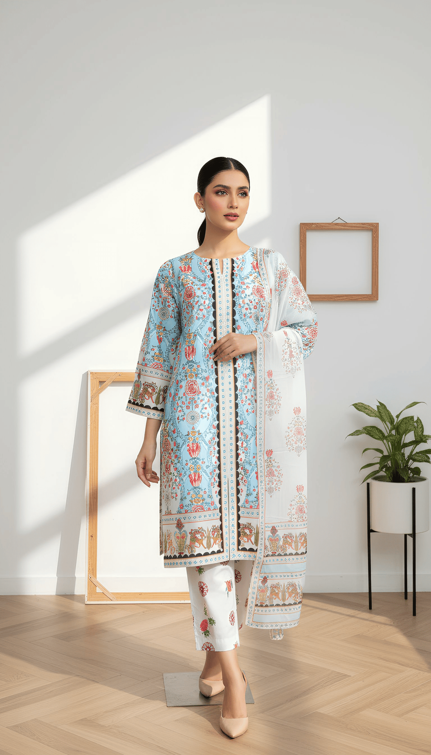 Ilmara 3 Piece Printed Lawn Suit Unstitched
