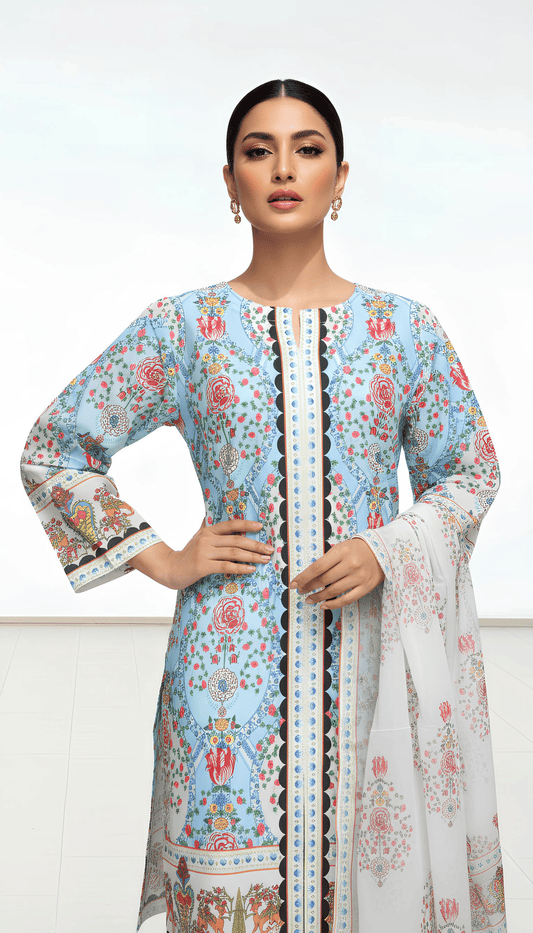 Ilmara 3 Piece Printed Lawn Suit Unstitched