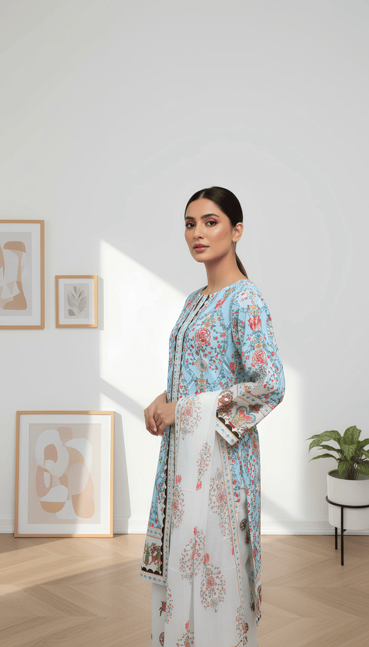 Ilmara 3 Piece Printed Lawn Suit Unstitched