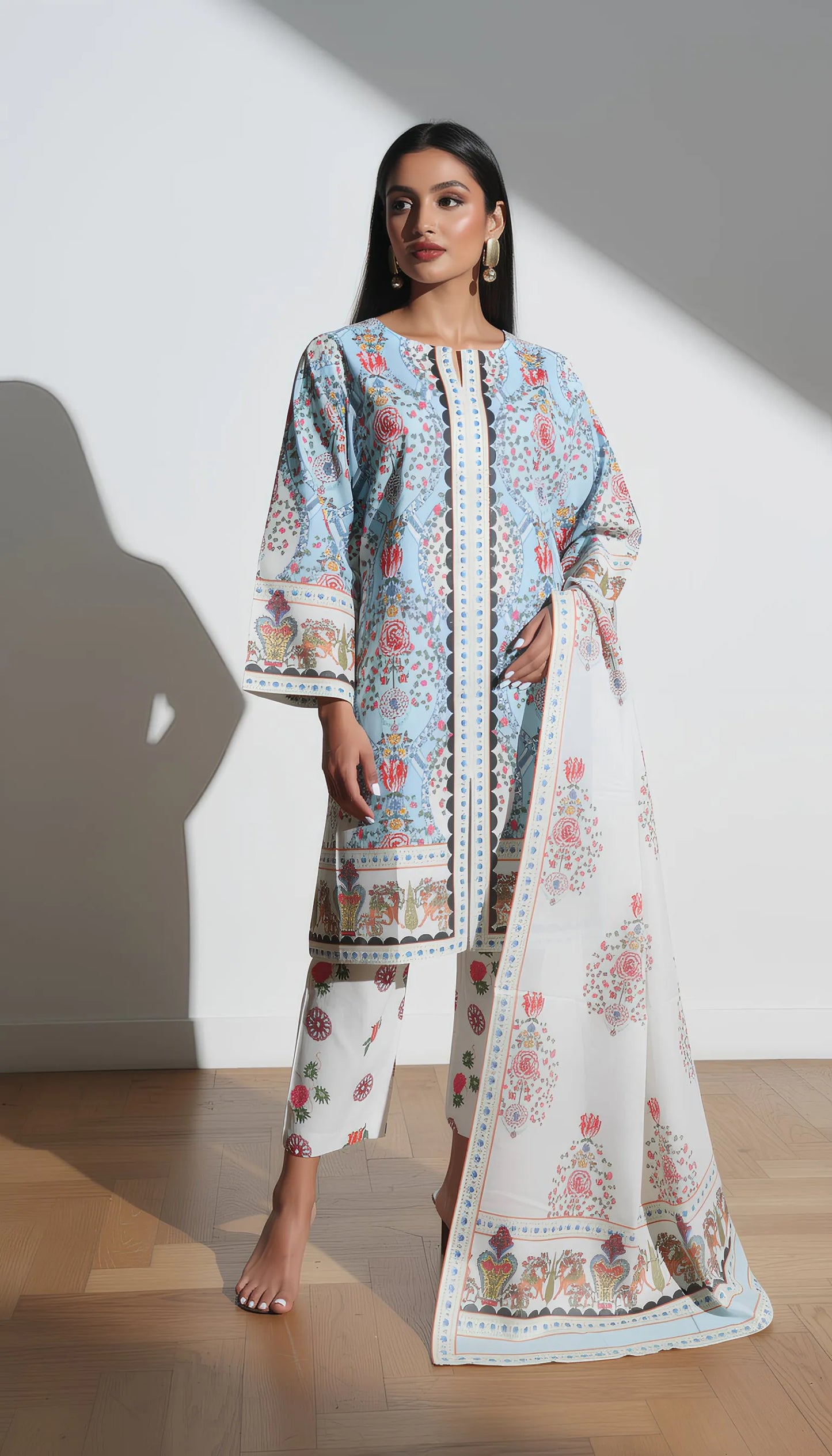 Ilmara 3 Piece Printed Lawn Suit Unstitched