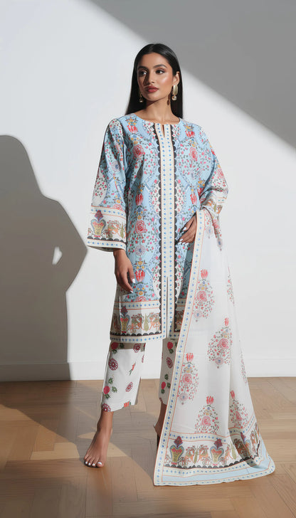 Ilmara 3 Piece Printed Lawn Suit Unstitched