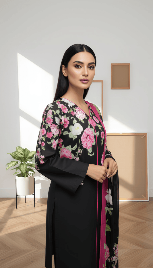 Rué 3 Piece Printed Lawn Suit Unstitched