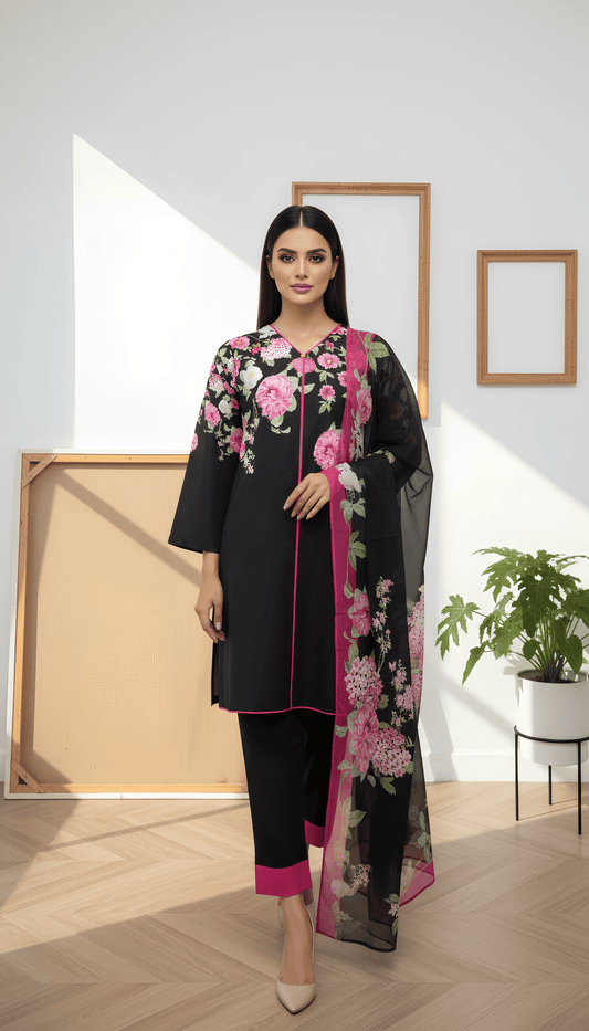 Rué 3 Piece Printed Lawn Suit Unstitched