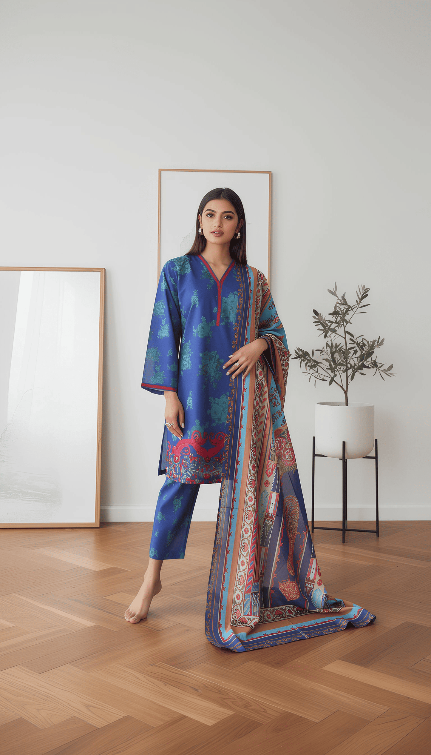 Sāhilé 3 Piece Printed Lawn Suit Unstitched