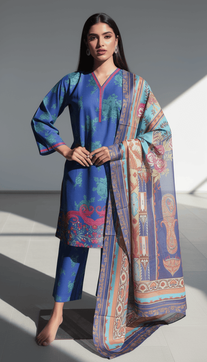 Sāhilé 3 Piece Printed Lawn Suit Unstitched