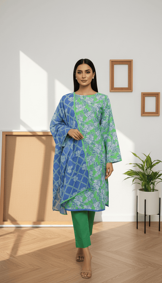 Neriah 3 Piece Printed Lawn Suit Unstitched