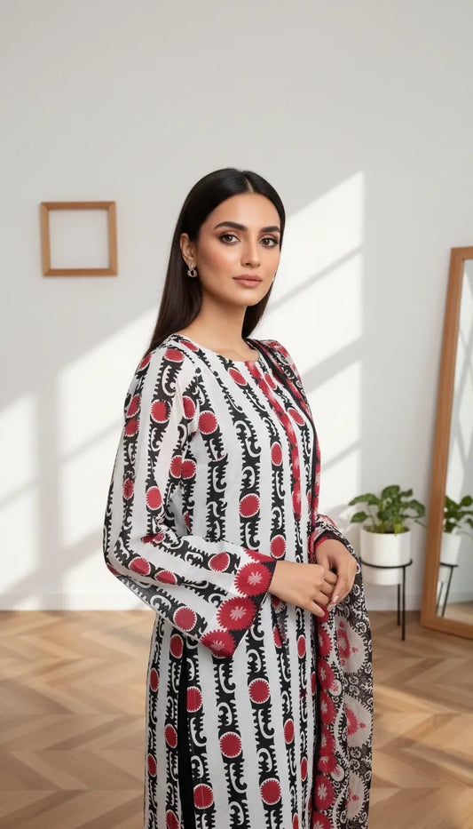 Azrahé 3 Piece Printed Lawn Suit Unstitched