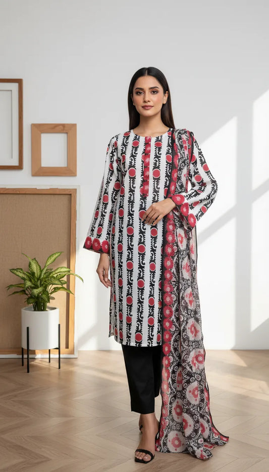 Azrahé 3 Piece Printed Lawn Suit Unstitched