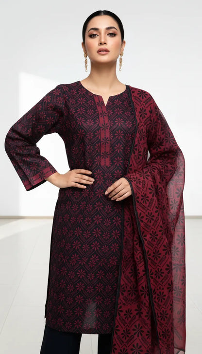 Lunara 3 Piece Printed Lawn Suit Unstitched