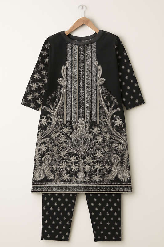 Amani – 2PC Modern Monochrome Lawn Suit