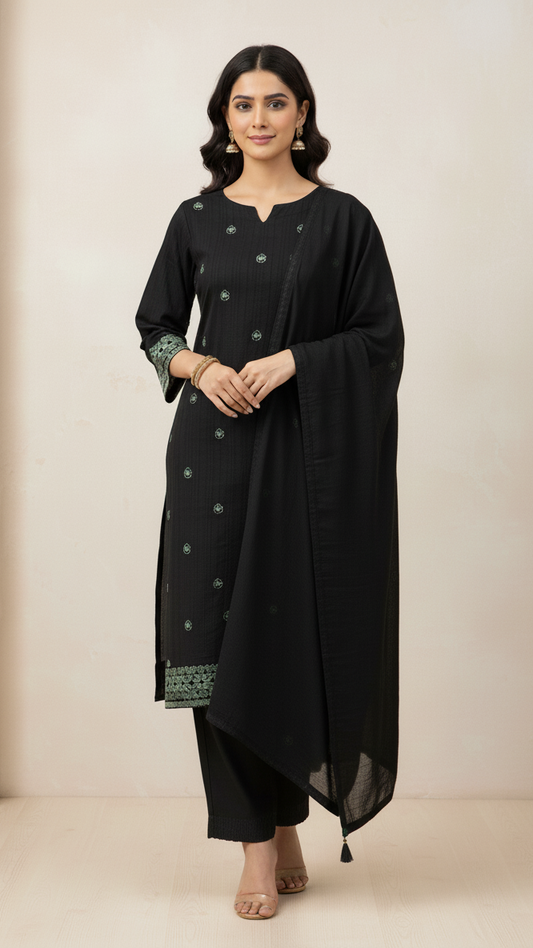 Soot-o-Saaz – Sabah | Ready to Wear Cotton Embroidered 3 Piece Dress