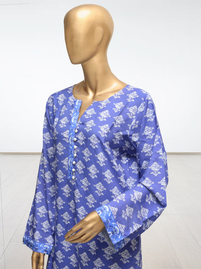 D9 - Raw Silk Viscose – 3 Piece Printed Suit