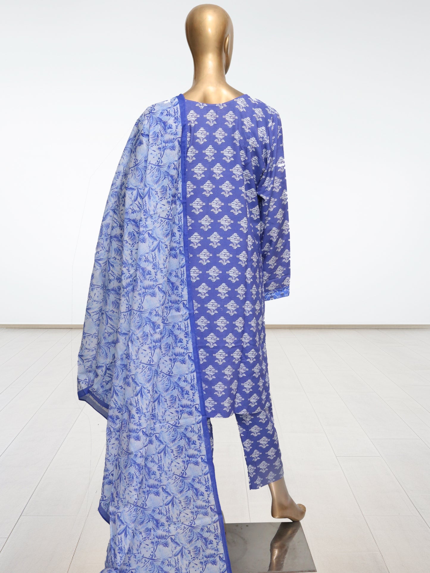 D9 - Raw Silk Viscose – 3 Piece Printed Suit