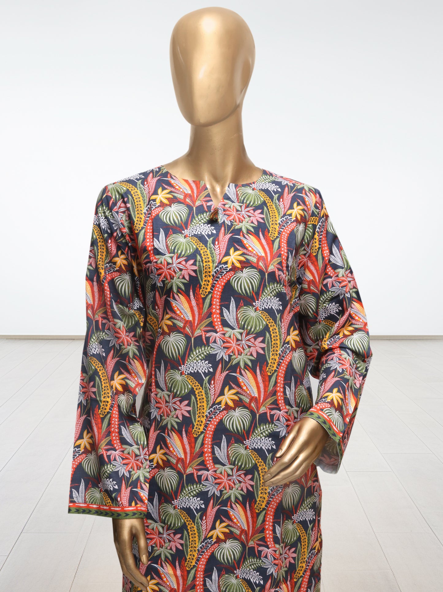 D2 - Raw Silk – 3 Piece Printed Suit