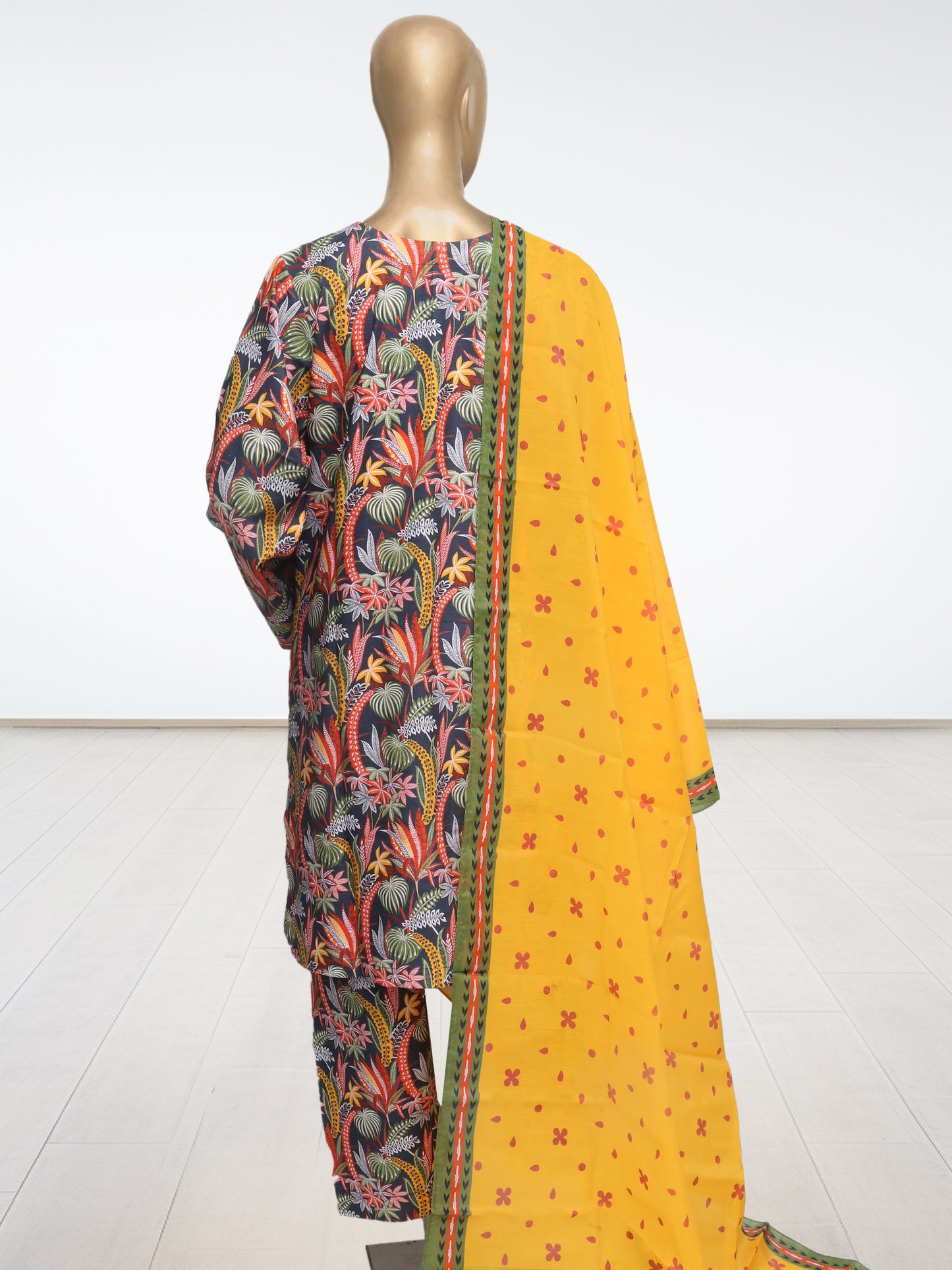 D2 - Raw Silk – 3 Piece Printed Suit