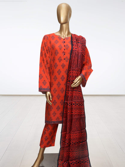 D8 - Raw Silk Viscose – 3 Piece Printed Suit