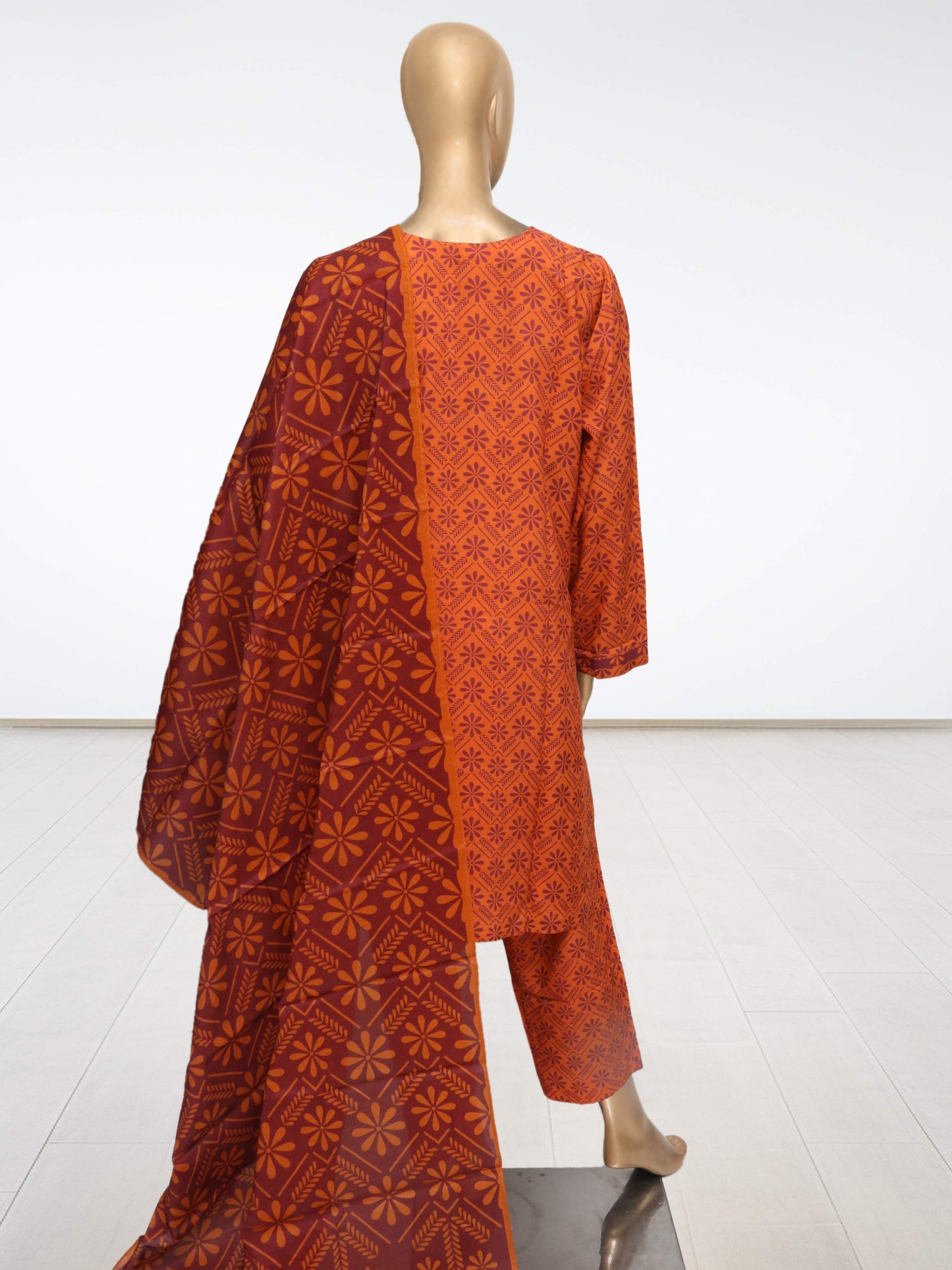 D6 - Raw Silk – 3 Piece Printed Suit