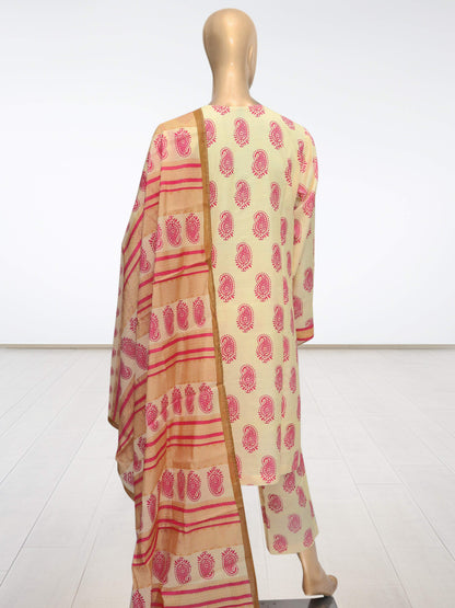 D5 - Raw Silk Viscose – 3 Piece Printed Suit