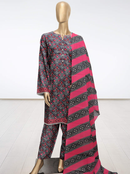 D1 - Raw Silk – 3 Piece Printed Suit