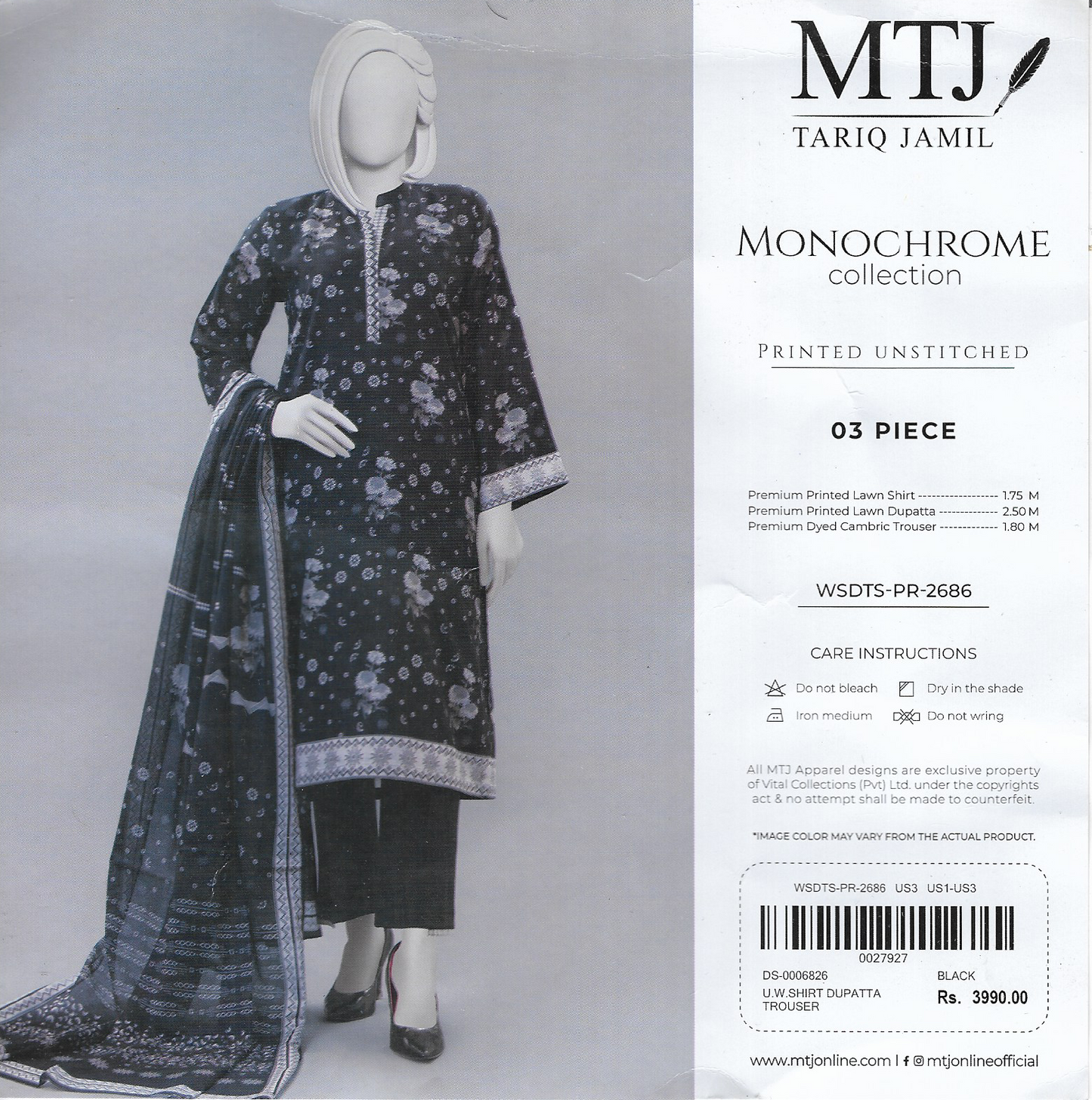 MTJ Summer Lawn – Unstitched 3PC Printed Lawn Dress Design for Women 2025